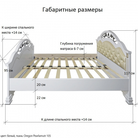 Кровать "Элизабет" с высоким фигурным изножьем